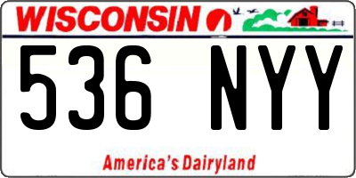 WI license plate 536NYY