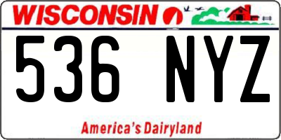 WI license plate 536NYZ