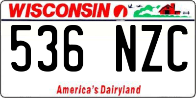WI license plate 536NZC