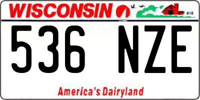 WI license plate 536NZE