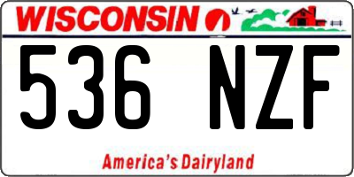 WI license plate 536NZF