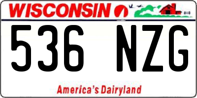 WI license plate 536NZG