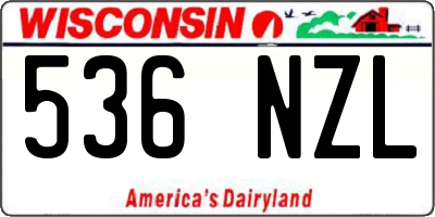 WI license plate 536NZL