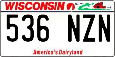 WI license plate 536NZN