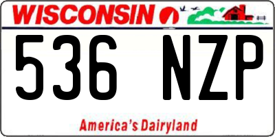 WI license plate 536NZP