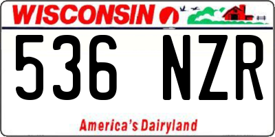 WI license plate 536NZR