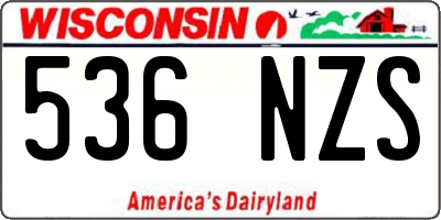 WI license plate 536NZS