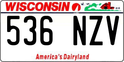 WI license plate 536NZV