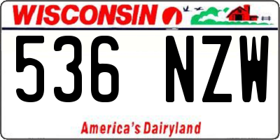 WI license plate 536NZW
