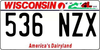 WI license plate 536NZX