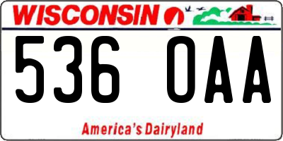 WI license plate 536OAA