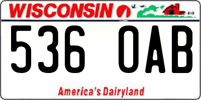 WI license plate 536OAB