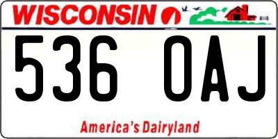 WI license plate 536OAJ