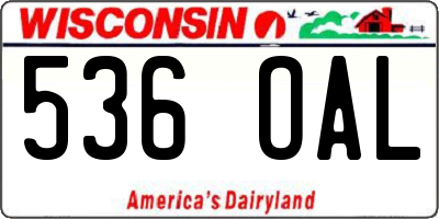 WI license plate 536OAL