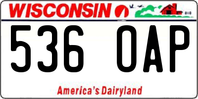 WI license plate 536OAP