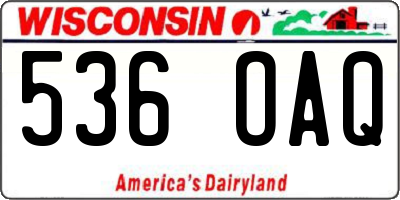 WI license plate 536OAQ