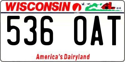 WI license plate 536OAT