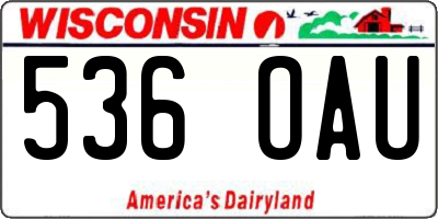 WI license plate 536OAU
