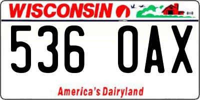 WI license plate 536OAX