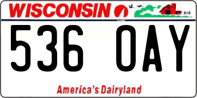 WI license plate 536OAY
