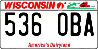 WI license plate 536OBA