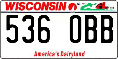 WI license plate 536OBB