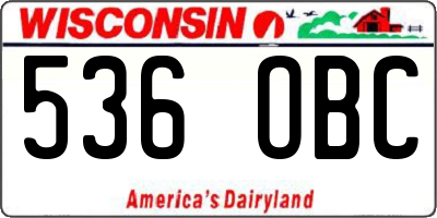 WI license plate 536OBC