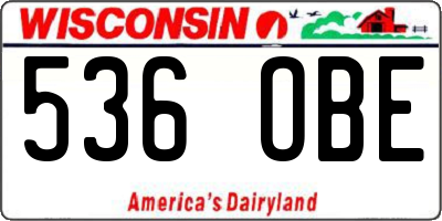 WI license plate 536OBE
