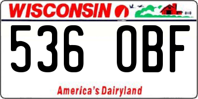 WI license plate 536OBF