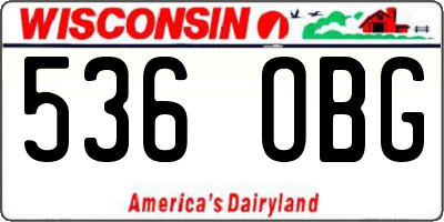 WI license plate 536OBG