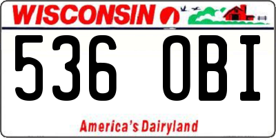 WI license plate 536OBI