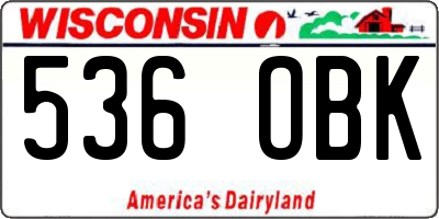 WI license plate 536OBK