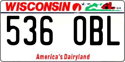 WI license plate 536OBL
