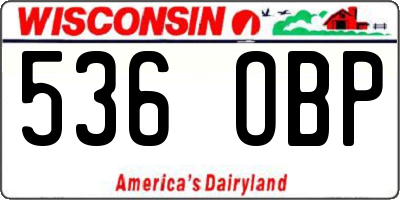WI license plate 536OBP