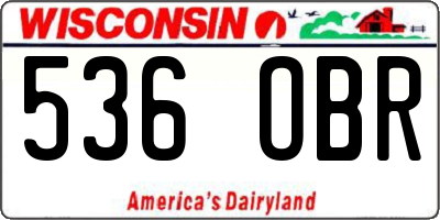 WI license plate 536OBR