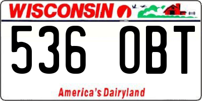WI license plate 536OBT