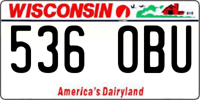 WI license plate 536OBU