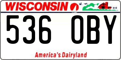 WI license plate 536OBY