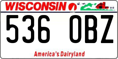 WI license plate 536OBZ