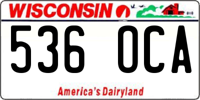 WI license plate 536OCA