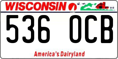 WI license plate 536OCB
