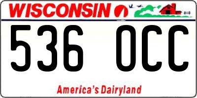 WI license plate 536OCC