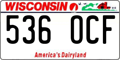 WI license plate 536OCF
