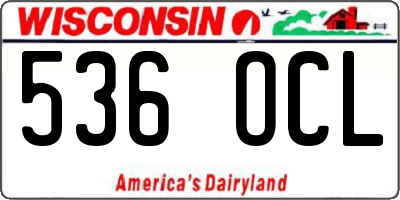 WI license plate 536OCL