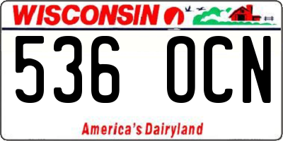 WI license plate 536OCN