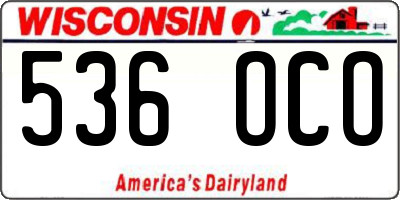 WI license plate 536OCO