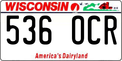 WI license plate 536OCR