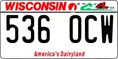 WI license plate 536OCW