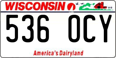 WI license plate 536OCY