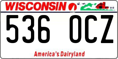 WI license plate 536OCZ